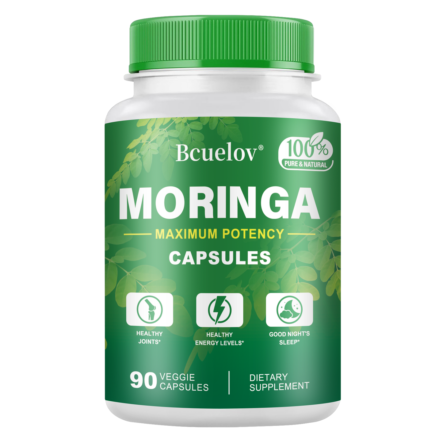 Bcuelov Moringa Capsules Natural Vitamins & Amino Acids for Energy Boost