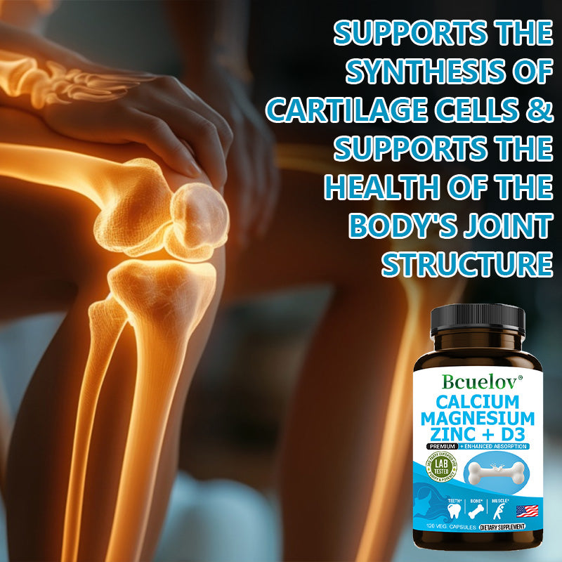 Bcuelov® Calcium Magnesium Zinc + D3 – Bone, Teeth & Muscle Support | 30 / 60 / 120 Capsules