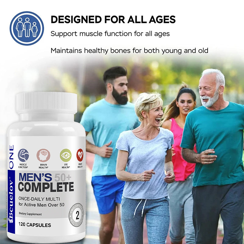 Bcuelov® Men’s 50+ Complete – Daily Multivitamin for Active Men Over 50 | 30 / 60 / 120 Capsules