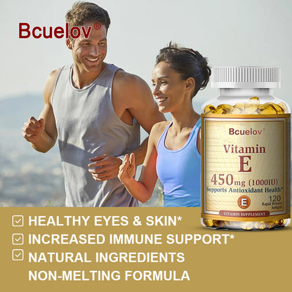 Bcuelov® Vitamin E 450 mg (1000 IU) Softgels – Antioxidant Support | 30/60/120 Count
