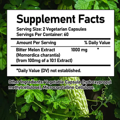 Bcuelov® Bcuelov Bitter Melon 1000mg Capsules – High Strength & Potency Supplement | 30 / 60 / 120 Capsules
