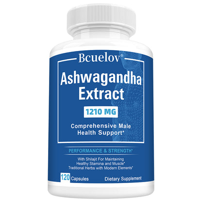 Bcuelov® Natural Ashwagandha Extract 1210mg - Muscle Strength & Endurance Support (120 Capsules)