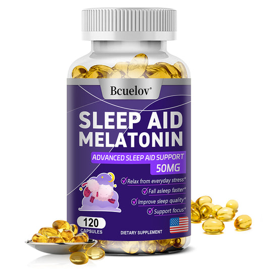Bcuelov® Melatonin 50mg Sleep Aid – Advanced Sleep Support Capsules | 30 / 60 / 120 Capsules