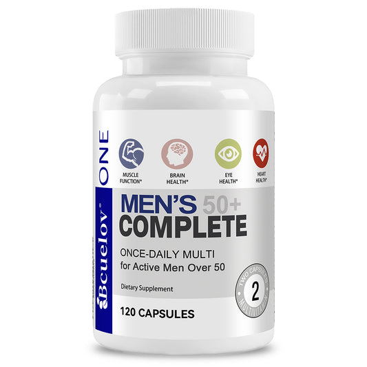 Bcuelov® Men’s 50+ Complete – Daily Multivitamin for Active Men Over 50 | 30 / 60 / 120 Capsules
