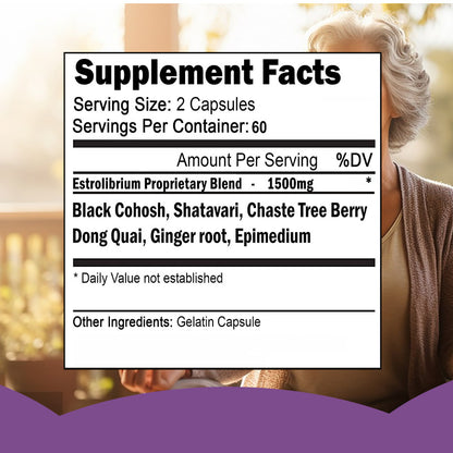 Bcuelov® Estrolibrium – Women's Hormonal Balance, Mood & Energy Support | 30 / 60 / 120 Capsules