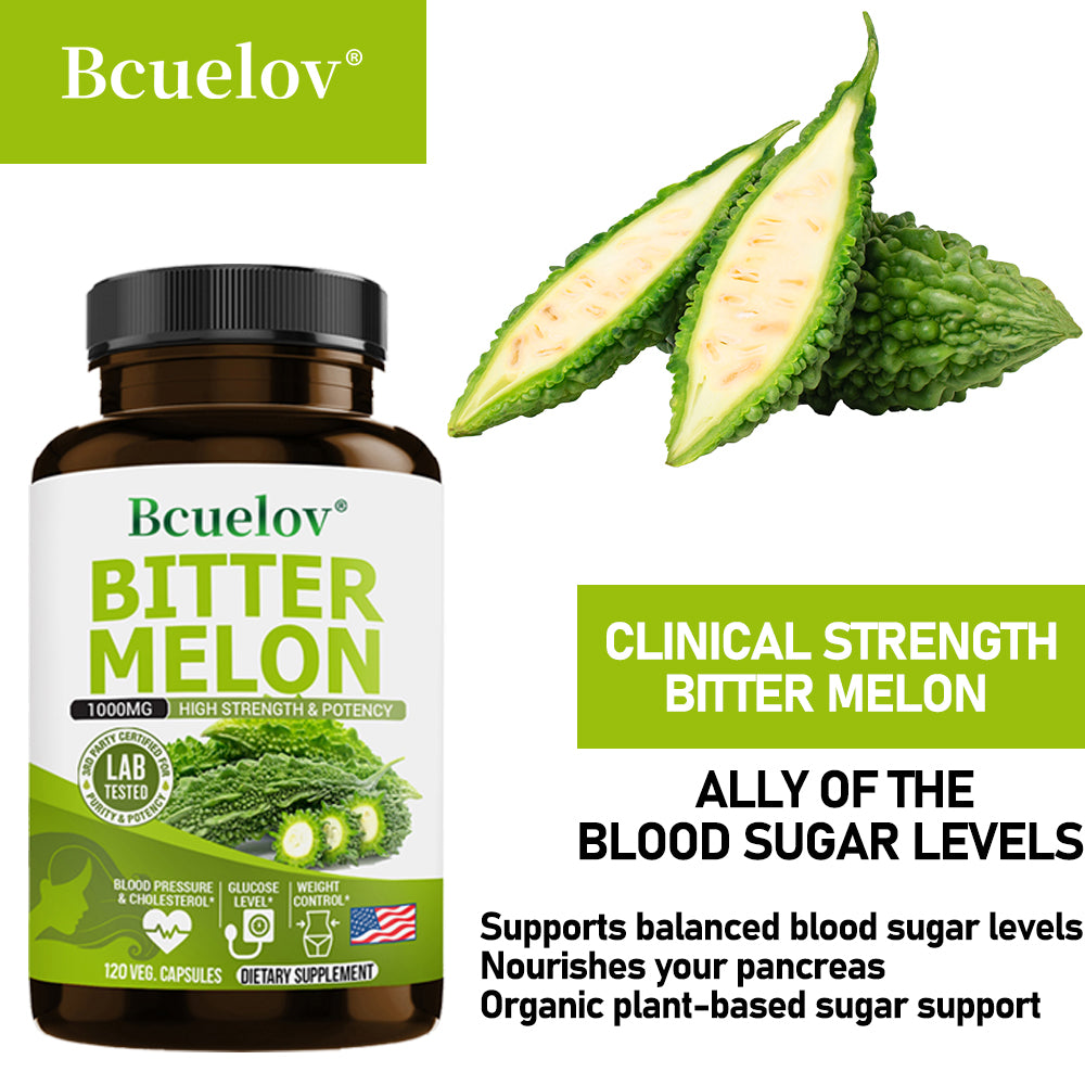 Bcuelov® Bcuelov Bitter Melon 1000mg Capsules – High Strength & Potency Supplement | 30 / 60 / 120 Capsules