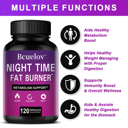 Bcuelov® Night Time Metabolism Support – Fat Burner Capsules | 30 / 60 / 120 Capsules