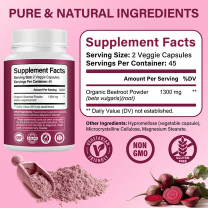 Bcuelov® Natural Beetroot Capsules – Boost Endurance & Support Healthy Blood Pressure