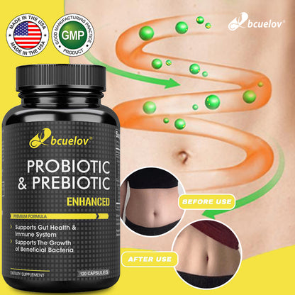 Bcuelov® Probiotic & Prebiotic Enhanced – Gut & Immune Support | 30 / 60 / 120 Capsules