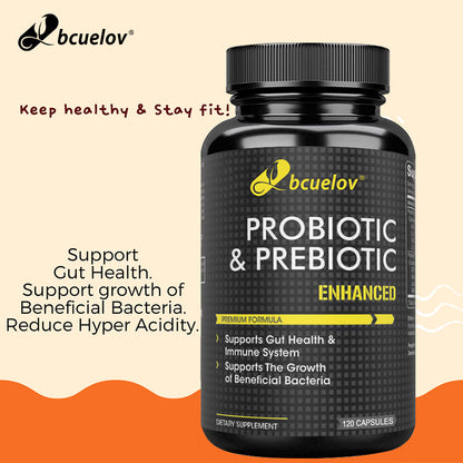 Bcuelov® Probiotic & Prebiotic Enhanced – Gut & Immune Support | 30 / 60 / 120 Capsules