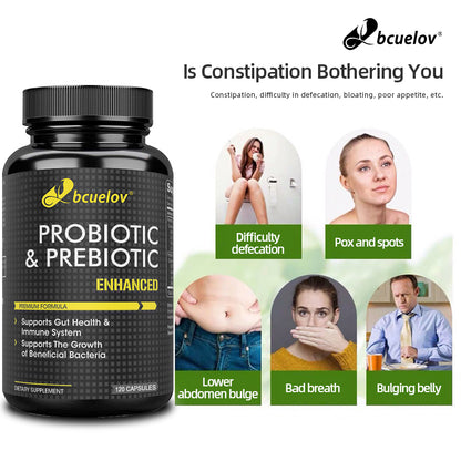 Bcuelov® Probiotic & Prebiotic Enhanced – Gut & Immune Support | 30 / 60 / 120 Capsules