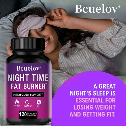Bcuelov® Night Time Metabolism Support – Fat Burner Capsules | 30 / 60 / 120 Capsules