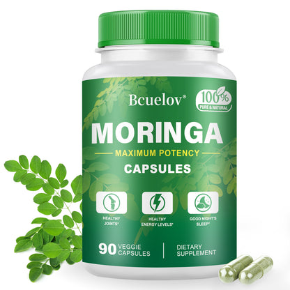 Bcuelov Moringa Capsules Natural Vitamins & Amino Acids for Energy Boost