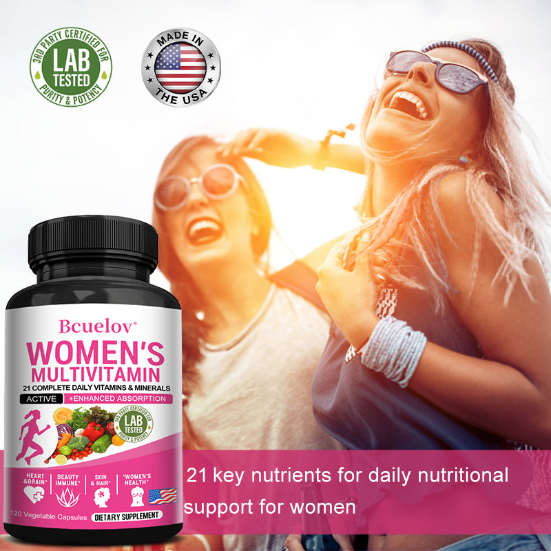Bcuelov® Women’s Multivitamin – Daily Vitamins & Minerals | 30 / 60 / 120 Capsules
