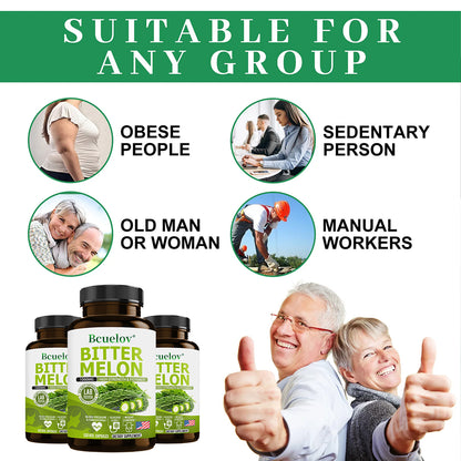 Bcuelov® Bcuelov Bitter Melon 1000mg Capsules – High Strength & Potency Supplement | 30 / 60 / 120 Capsules