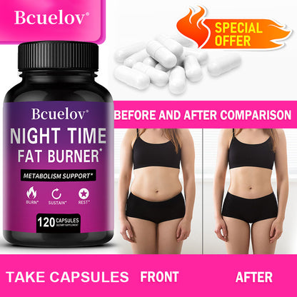 Bcuelov® Night Time Metabolism Support – Fat Burner Capsules | 30 / 60 / 120 Capsules