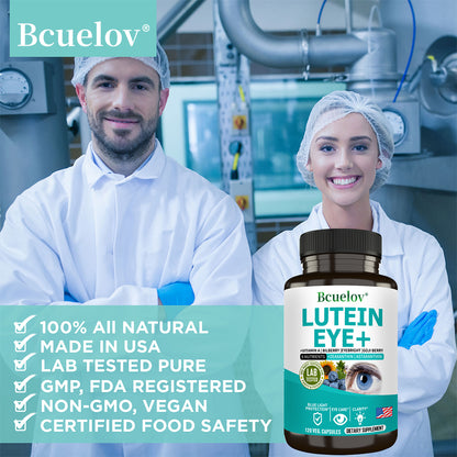 Bcuelov® Lutein Eye+ – 9-Nutrient Eye & Vision Support with Zeaxanthin, Astaxanthin & Bilberry | 30 / 60 / 120 Capsules