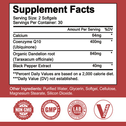 Bcuelov® High-Potency CoQ10 – 400mg Energy & Heart Support | 60 Softgels