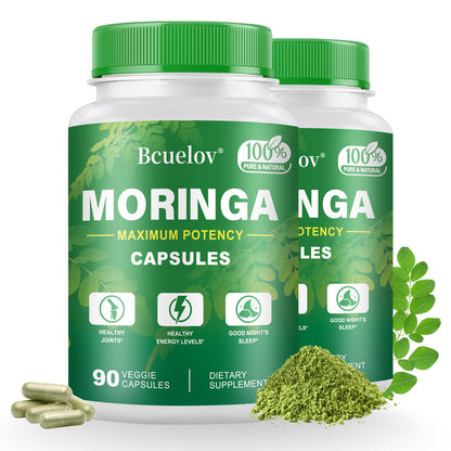 Bcuelov Moringa Capsules Natural Vitamins & Amino Acids for Energy Boost