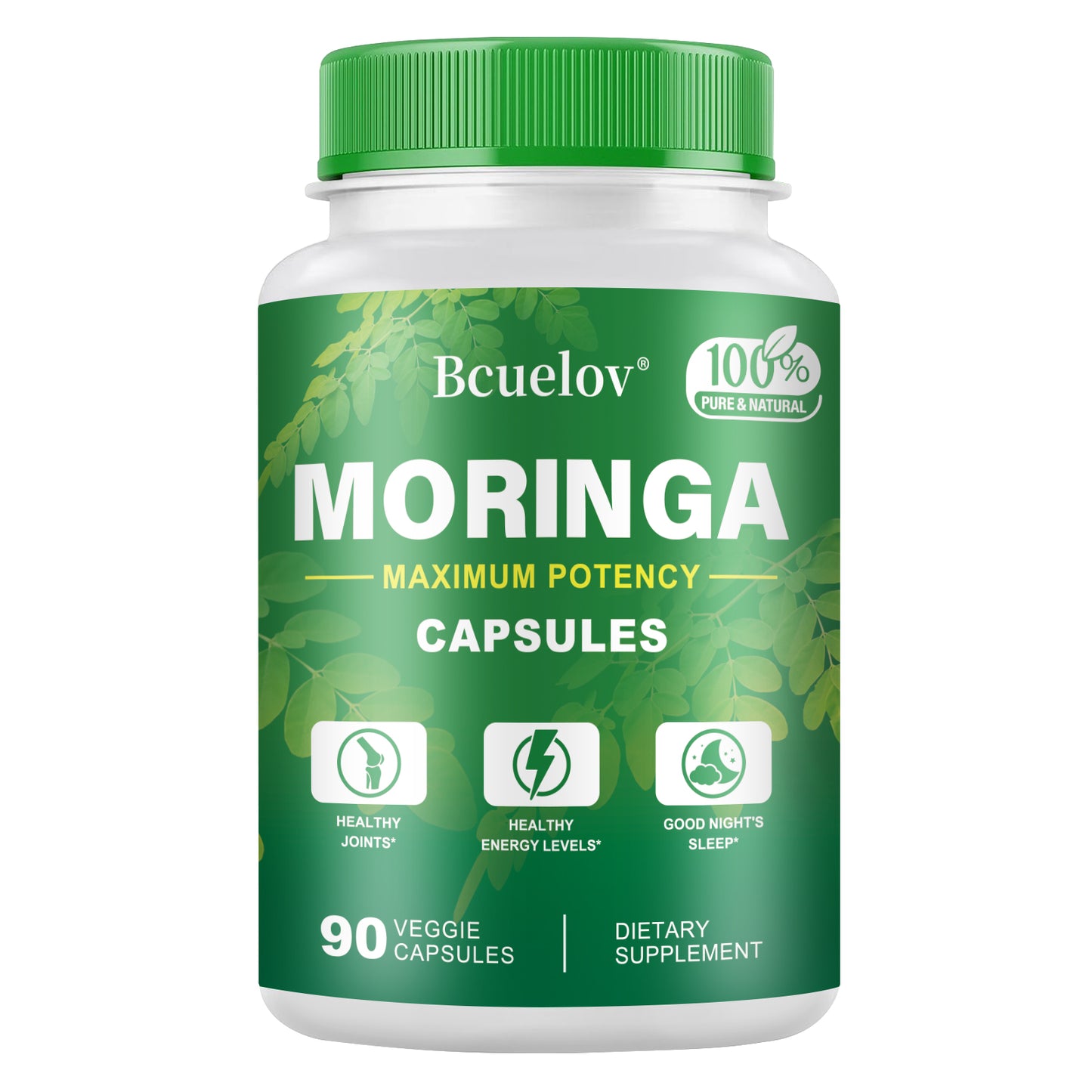 Bcuelov Moringa Capsules Natural Vitamins & Amino Acids for Energy Boost