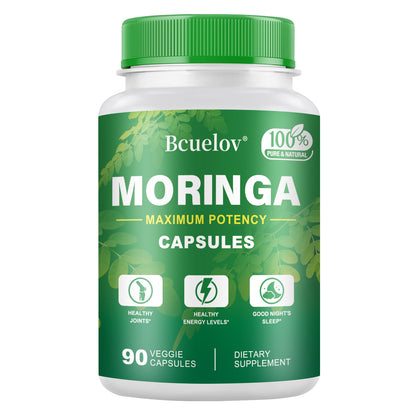 Bcuelov Moringa Capsules Natural Vitamins & Amino Acids for Energy Boost