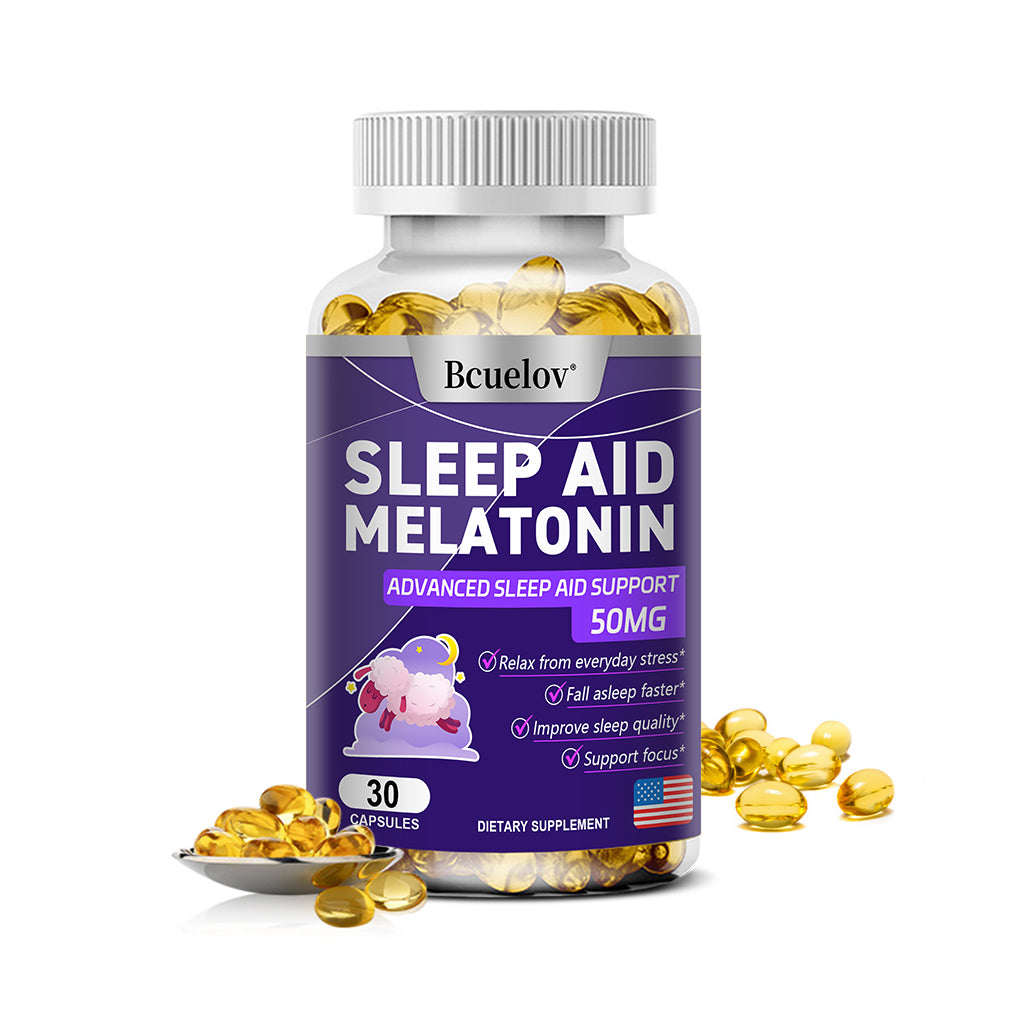 Bcuelov® Melatonin 50mg Sleep Aid – Advanced Sleep Support Capsules | 30 / 60 / 120 Capsules