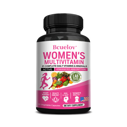 Bcuelov® Women’s Multivitamin – Daily Vitamins & Minerals | 30 / 60 / 120 Capsules