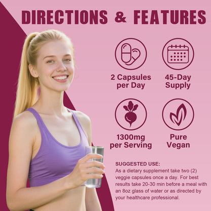 Bcuelov® Natural Beetroot Capsules – Boost Endurance & Support Healthy Blood Pressure