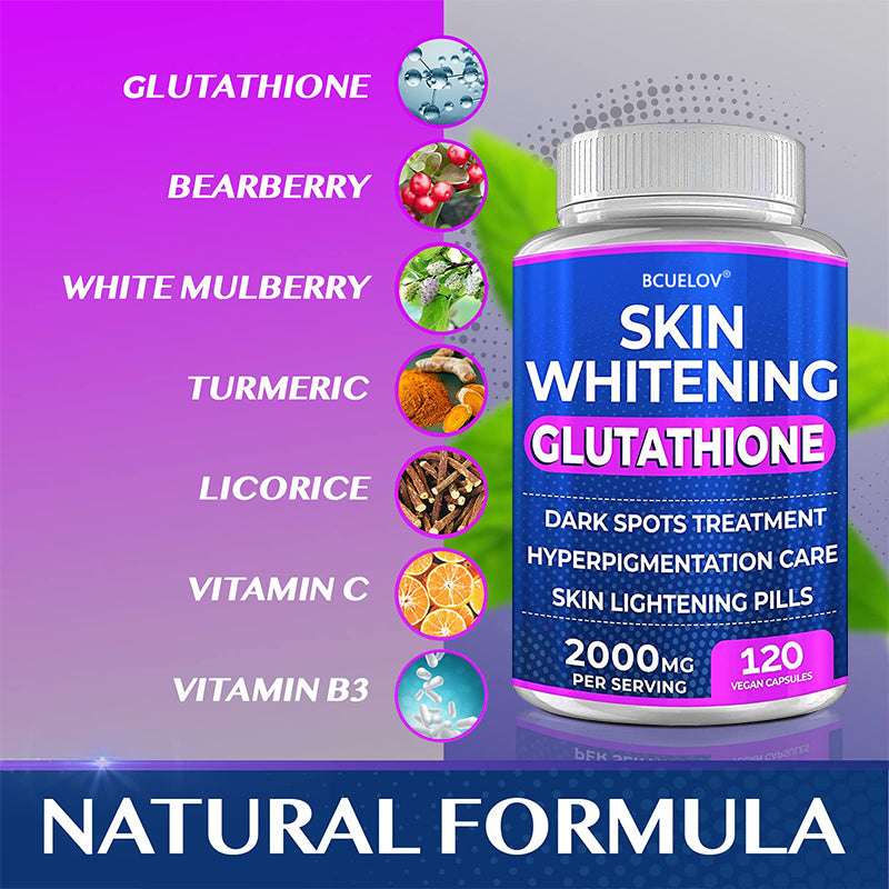 Bcuelov® Glutathione 2000mg – Skin Brightening & Dark Spot Support | 30 / 60 / 120 Capsules