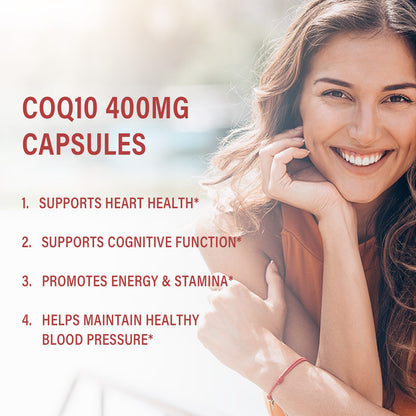 Bcuelov® High-Potency CoQ10 – 400mg Energy & Heart Support | 60 Softgels