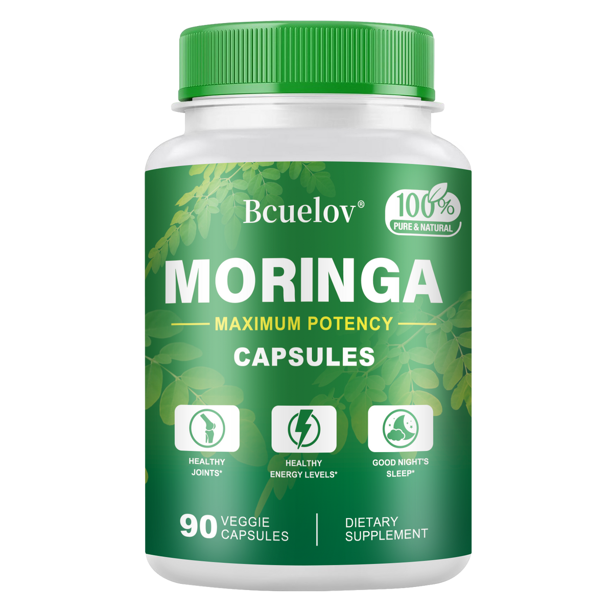 Bcuelov Moringa Capsules Natural Vitamins & Amino Acids for Energy Boost