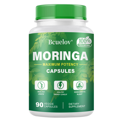 Bcuelov Moringa Capsules Natural Vitamins & Amino Acids for Energy Boost
