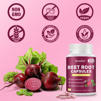 Bcuelov® Natural Beetroot Capsules – Boost Endurance & Support Healthy Blood Pressure