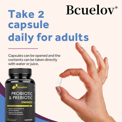 Bcuelov® Probiotic & Prebiotic Enhanced – Gut & Immune Support | 30 / 60 / 120 Capsules