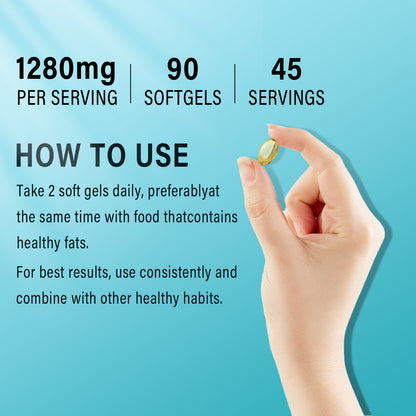 Bcuelov® Omega-3 Fish Oil – High-Potency EPA & DHA Support | 90 Softgels