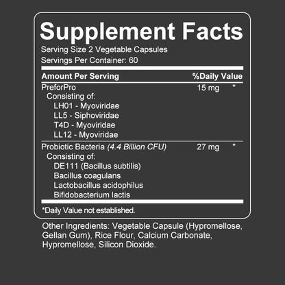 Bcuelov® Probiotic & Prebiotic Enhanced – Gut & Immune Support | 30 / 60 / 120 Capsules
