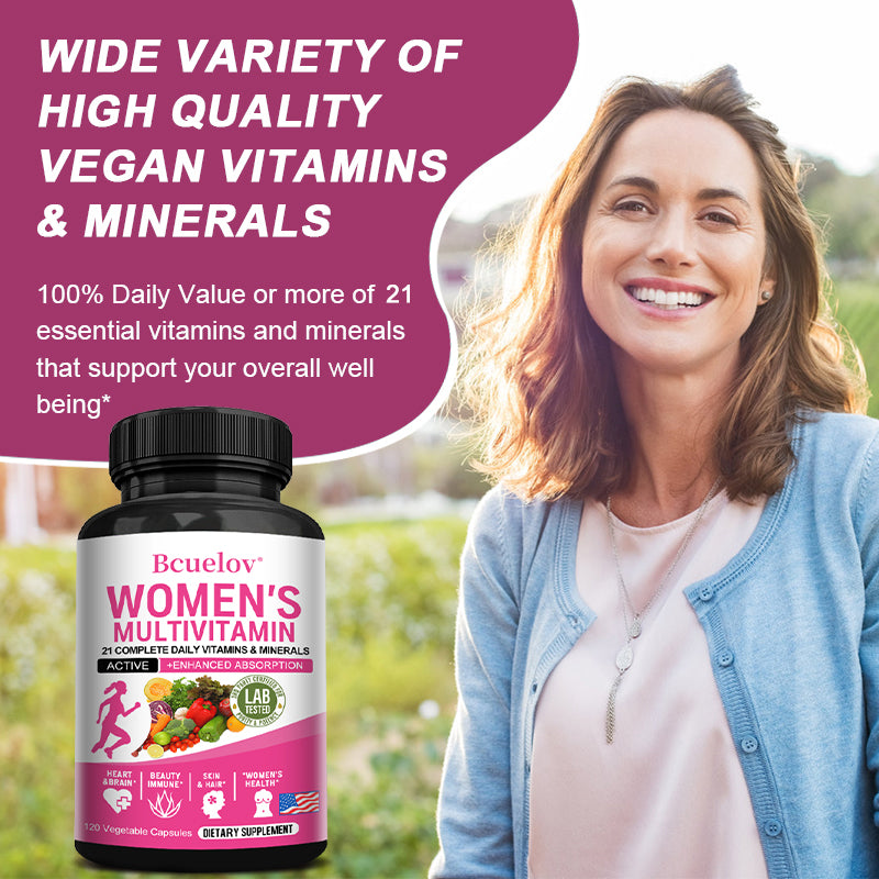 Bcuelov® Women’s Multivitamin – Daily Vitamins & Minerals | 30 / 60 / 120 Capsules