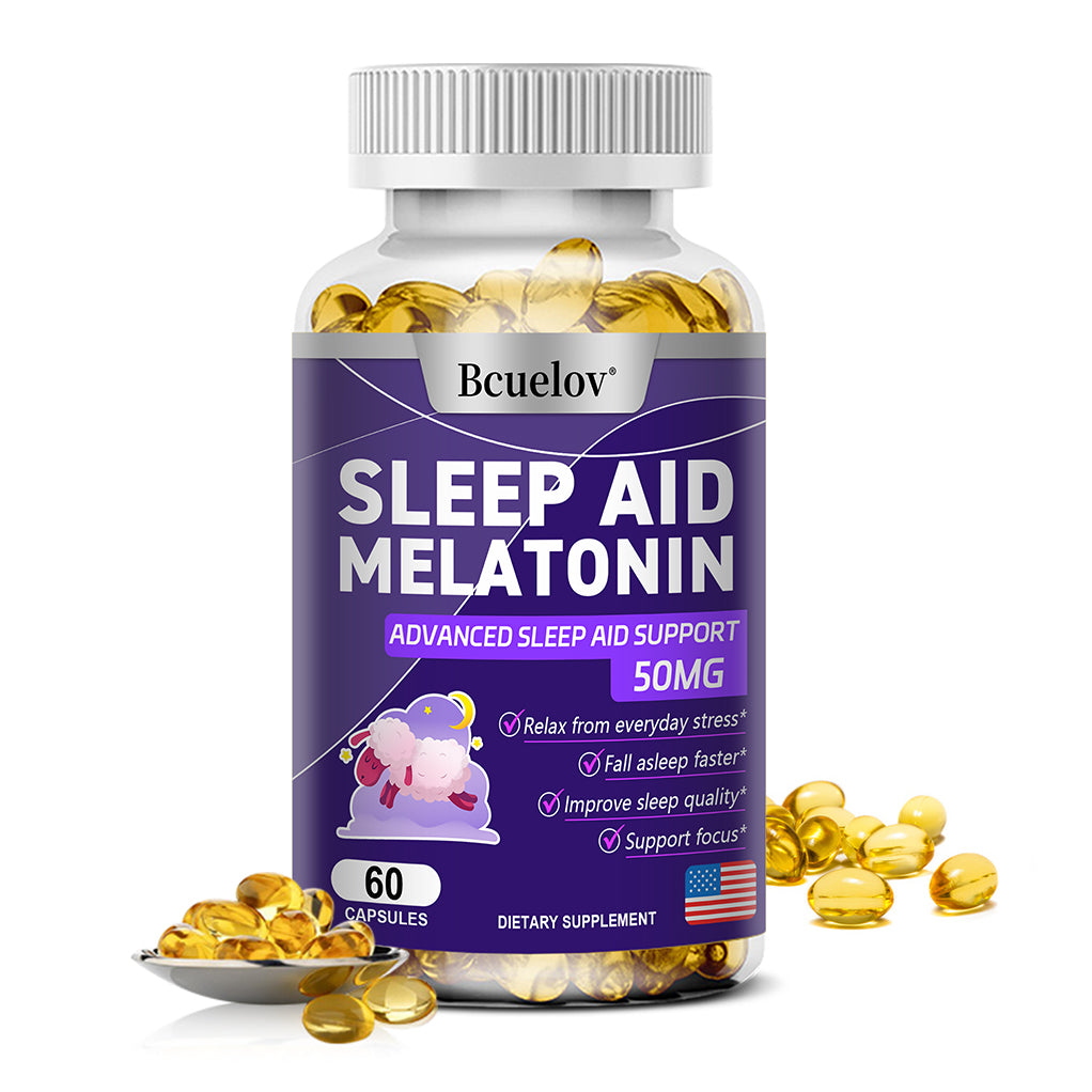Bcuelov® Melatonin 50mg Sleep Aid – Advanced Sleep Support Capsules | 30 / 60 / 120 Capsules