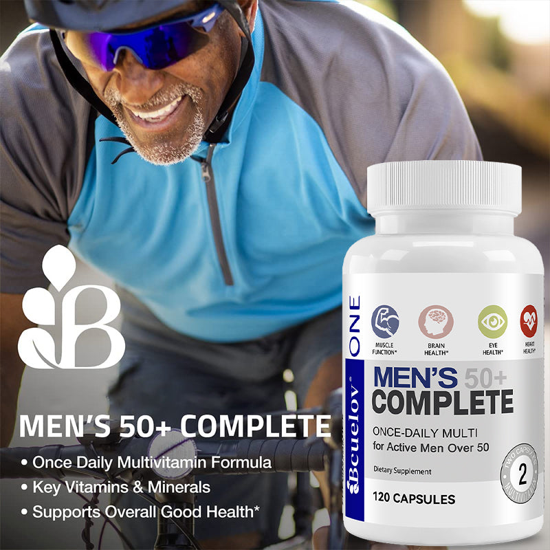 Bcuelov® Men’s 50+ Complete – Daily Multivitamin for Active Men Over 50 | 30 / 60 / 120 Capsules
