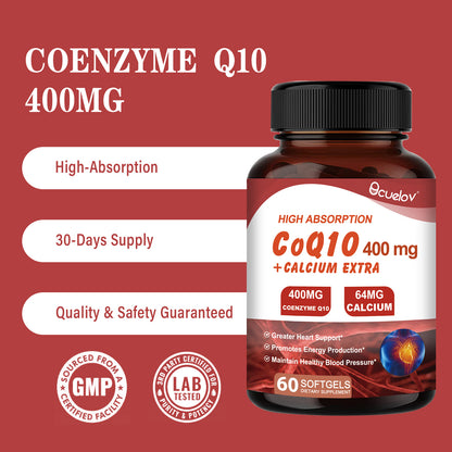 Bcuelov® High-Potency CoQ10 – 400mg Energy & Heart Support | 60 Softgels