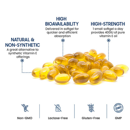 Bcuelov® Vitamin E 450 mg (1000 IU) Softgels – Antioxidant Support | 30/60/120 Count