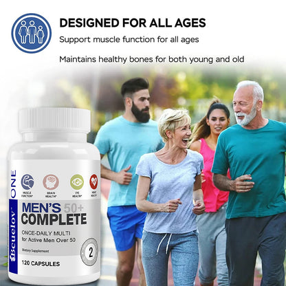 Bcuelov® Men’s 50+ Complete – Daily Multivitamin for Active Men Over 50 | 30 / 60 / 120 Capsules