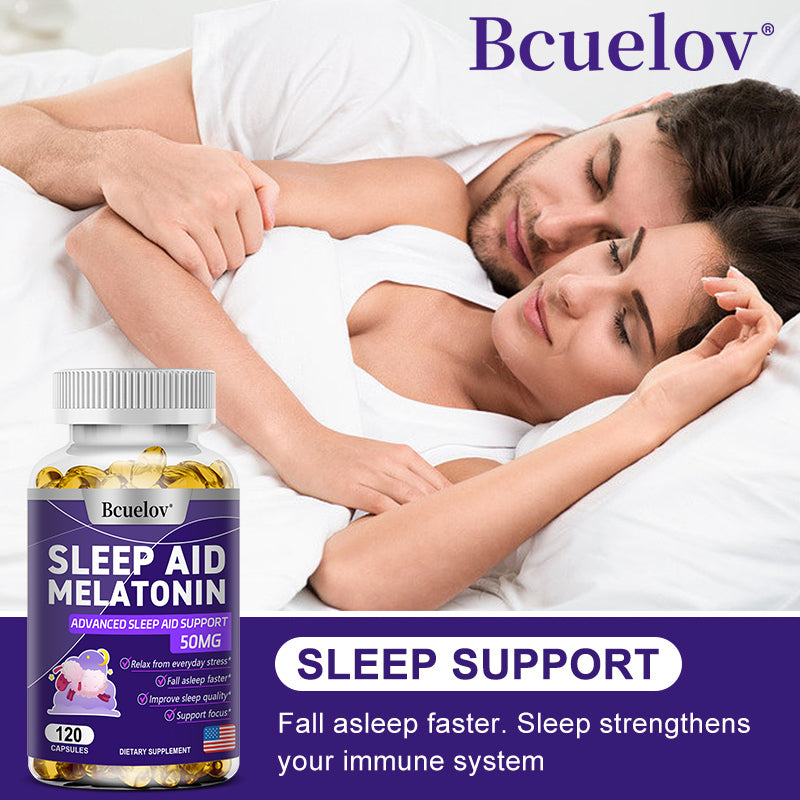 Bcuelov® Melatonin 50mg Sleep Aid – Advanced Sleep Support Capsules | 30 / 60 / 120 Capsules