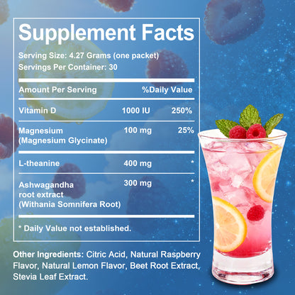 Bcuelov® On-the-Go Cortisol Drink – Raspberry Lemonade, 30 Ct, Sleep & Calm