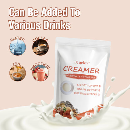 Bcuelov® Superfood Mushroom Creamer Powder – Energy, Focus & Digestion Support