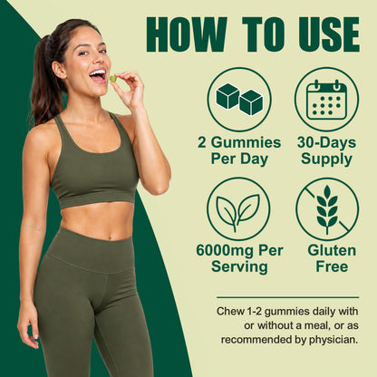 Bculeov® 16-in-1 Sea Moss Gummies 6,000mg – Irish Sea Moss Supplement with Black Seed Oil, Ashwagandha & ACV for Immune & Thyroid Support (Green Apple)