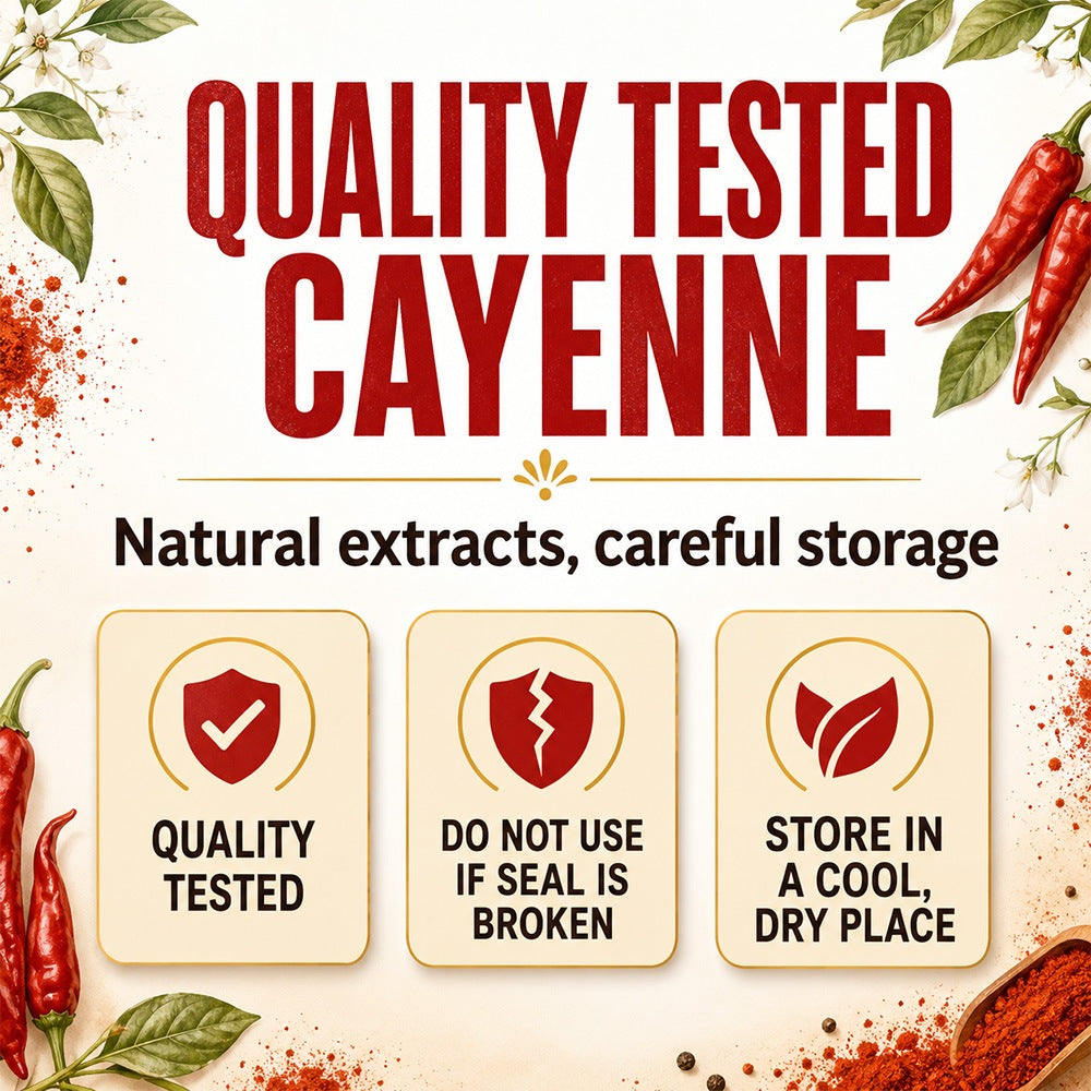 Bcuelov Cayenne Pepper Complex with Vitamins D3, K2 & E – 120 Capsules