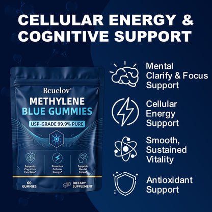 Bcuelov® Methylene Blue Gummies 5 mg, 60 Count, USP Grade 99.9% Pure