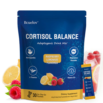Bcuelov® On-the-Go Cortisol Drink – Raspberry Lemonade, 30 Ct, Sleep & Calm