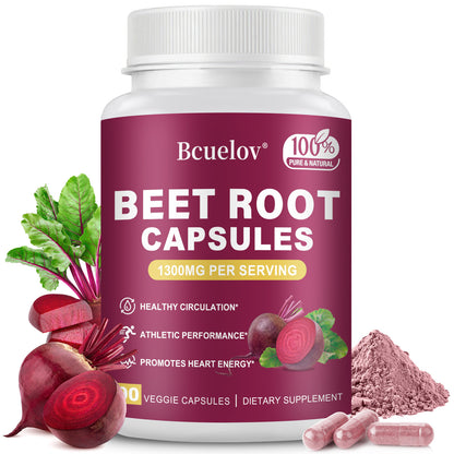 Bcuelov® Natural Beetroot Capsules – Boost Endurance & Support Healthy Blood Pressure